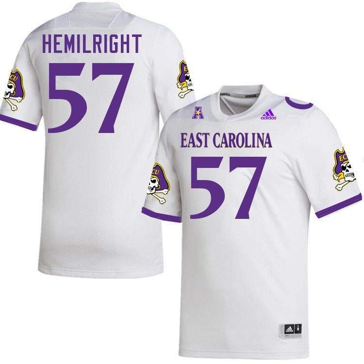 #57 Ian Hemilright East Carolina Pirates College Football Jersey Stitched-White